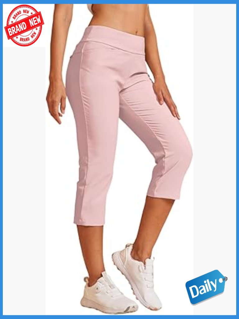 Stretch Capri Pants Upf 50+ With Pockets Athletic Travel